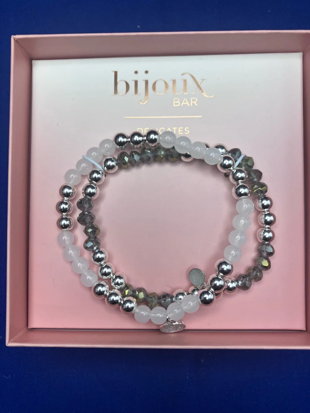 Liz Claiborne Silver-Tone Oval Photo Frame Stretch Bracelet